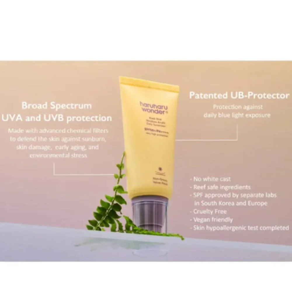 Haruharu Wonder Daily Sunscreen - Black Rice Moisture Airyfit 50ml (1.69fl.oz)